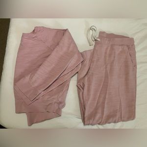 J Crew Jogger Set, Vintage Cotton Terry, Dried Violet, Size Large